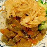 冷やしカレーwithかき揚げ&胡瓜